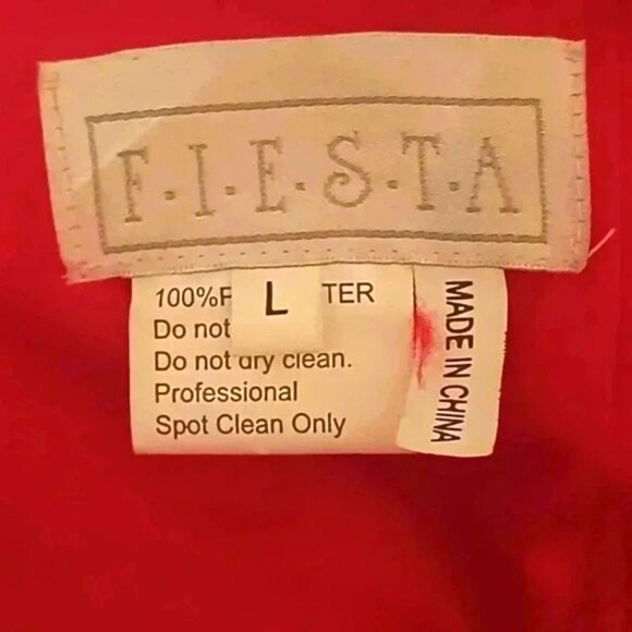 Fiesta Women's Large Red Floral Prom Dress W/Scarf - Picture 11 of 12